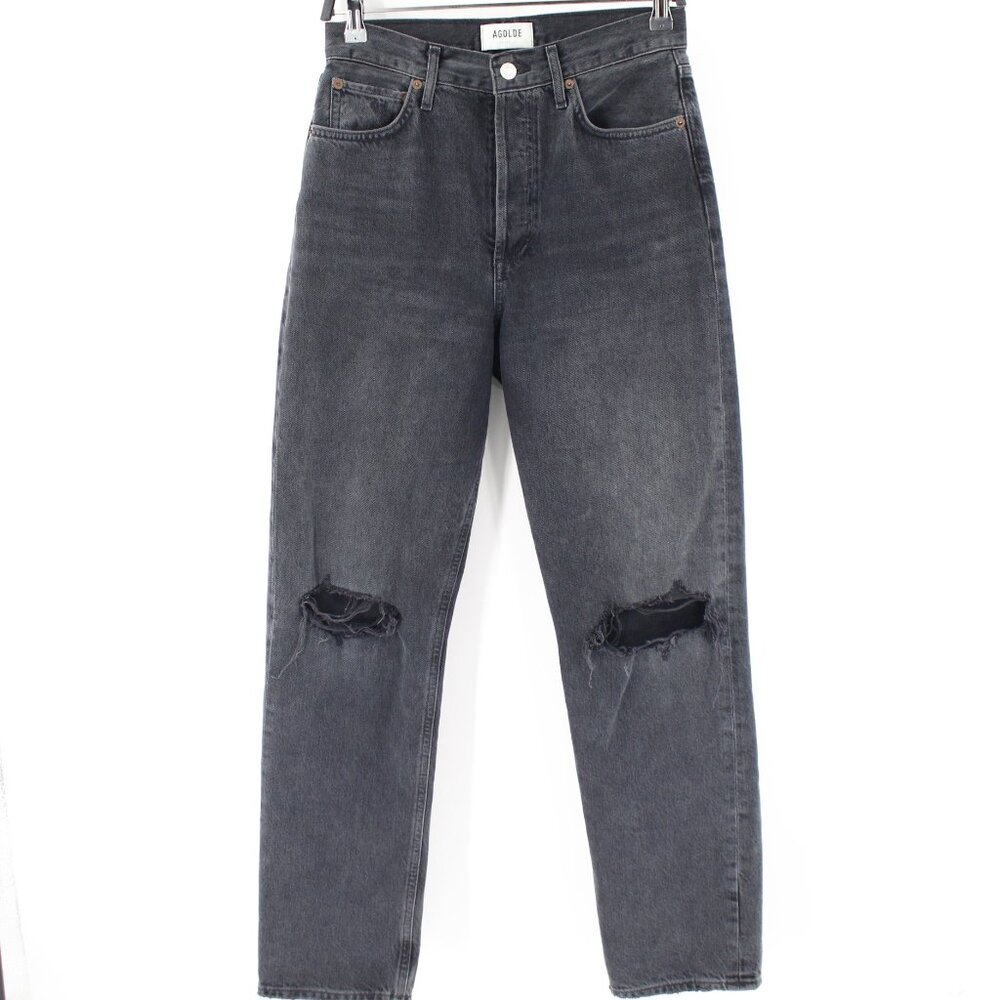 Agolde Jeans Womens 26 90s Pinch High Rise Straight Leg Button Fly Destroyed
